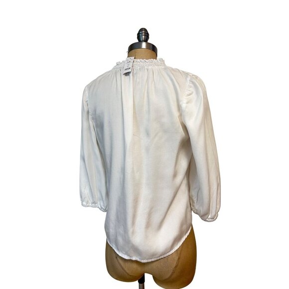 White House Black Market Pretty Essential Blouse With Tie Waist NWT Small - Picture 7 of 8